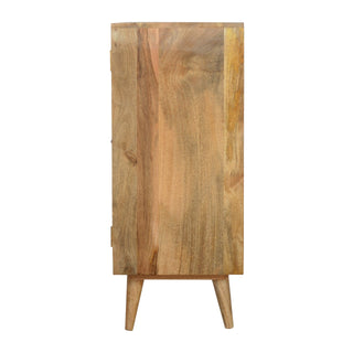 Enzo Drinks Cabinet Tall Twin-Door Glass-Rack Bar Station Natural Oak