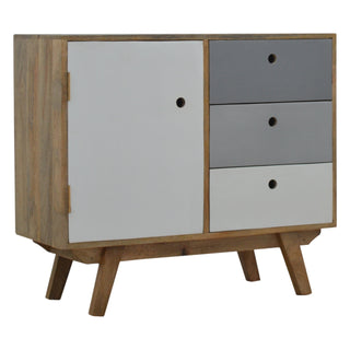 Halo Sideboard Cabinet Two-Tone Grey Hand-Painted Door & Drawers
