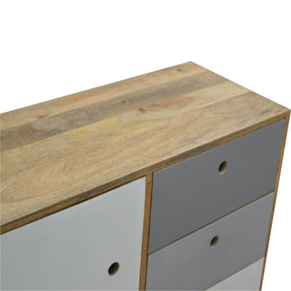 Halo Sideboard Cabinet Two-Tone Grey Hand-Painted Door & Drawers