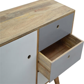 Halo Sideboard Cabinet Two-Tone Grey Hand-Painted Door & Drawers