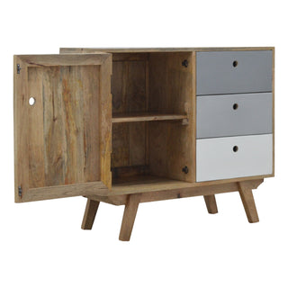 Halo Sideboard Cabinet Two-Tone Grey Hand-Painted Door & Drawers