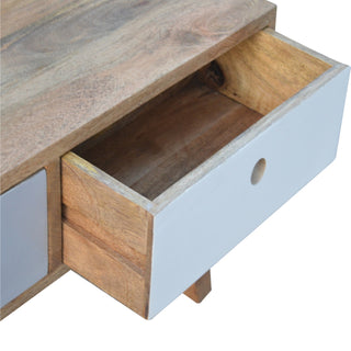 Halo Coffee Table with Storage Drawers Two-Tone Grey Nordic Legs