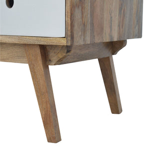 Halo Coffee Table with Storage Drawers Two-Tone Grey Nordic Legs
