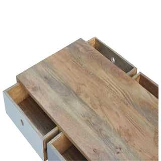 Halo Coffee Table with Storage Drawers Two-Tone Grey Nordic Legs