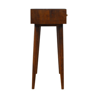 Gilda Console Table with Drawers Gold Brass Honeycomb Chestnut Wood