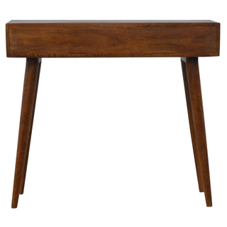 Gilda Console Table with Drawers Gold Brass Honeycomb Chestnut Wood