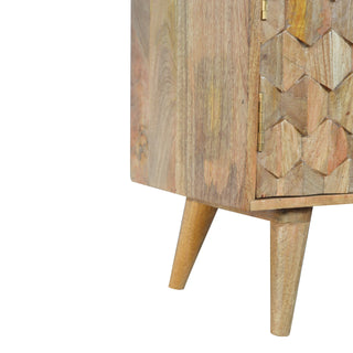 Zephyr Small Sideboard with Hand-Carved Diamond Door Panel and Tapered Legs