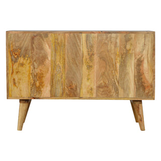 Zephyr Small Sideboard with Hand-Carved Diamond Door Panel and Tapered Legs