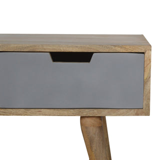 Trio Media Unit Oak Mango Wood Three Drawers Hand Spray-Painted Tri-Tone Grey with Nordic Legs