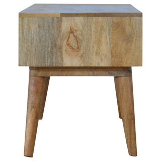 Trio Media Unit Oak Mango Wood Three Drawers Hand Spray-Painted Tri-Tone Grey with Nordic Legs