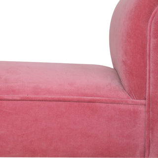 Blush Bedroom Bench Dusty Pink Velvet Scroll Arms Turned Dark Walnut Legs