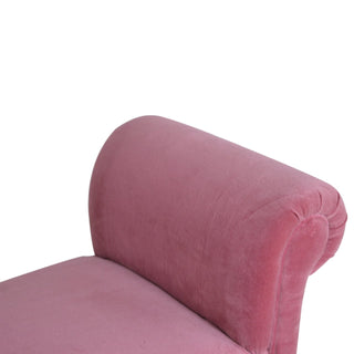 Blush Bedroom Bench Dusty Pink Velvet Scroll Arms Turned Dark Walnut Legs