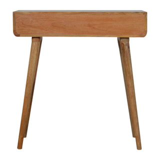 Vera Slim Console Table with Drawers Monochrome Screen Print Nordic Legs Oak Mango Wood