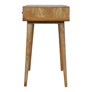 Deco Writing Desk Mango Wood Diamond Chevron Print Drawer With Open Slot