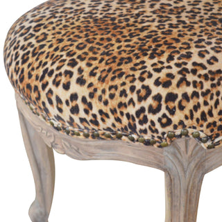 Savanna Accent Chair Leopard Print Velvet Studded Scroll Back