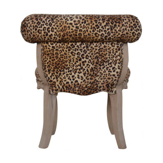Savanna Accent Chair Leopard Print Velvet Studded Scroll Back