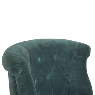 Vivaldi Accent Chair Emerald Velvet Buttoned Tub Caster Oak Leg