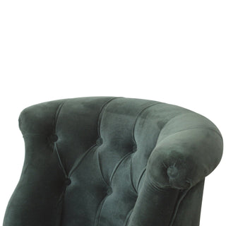 Vivaldi Accent Chair Emerald Velvet Buttoned Tub Caster Oak Leg