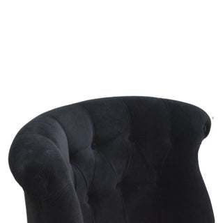 Onyx Accent Chair Black Velvet Buttoned Tub Caster Oak Leg