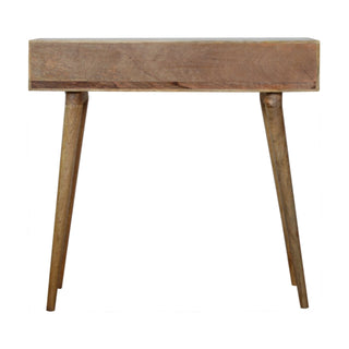 Modo Console Table with Drawers White Capsule Carved Mango Wood Oak