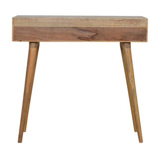 Luxe Writing Desk Mango Wood White Honeycomb-Carved Drawer With Open Slot