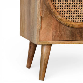 Larissa Rattan Sideboard Twin Circular Porthole Doors Double Cabinet Natural Rattan
