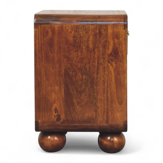 Rattan Bedside Table Cane Drawer Open Cube - dimensions scale