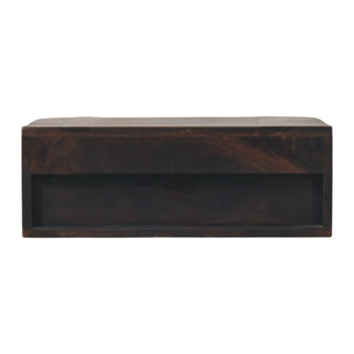 Rear angle view of Rattan Chest of Drawers Wall Mounted Cane Front Mocha Natural Rattan