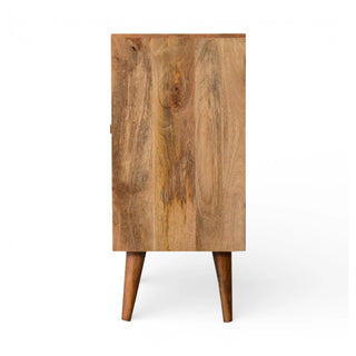 Rosalie Rattan Sideboard Cut-Out Petal Doors Nordic Legs Natural Rattan