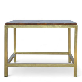 Rectangular Mid-Century Modern Coffee Table with Gold Base - lifestyle living room