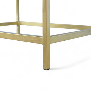 Rectangular Mid-Century Modern Coffee Table with Gold Base - side angle view