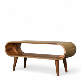 Rectangular Mid-Century Modern Solid Wood Coffee Table - lifestyle living room