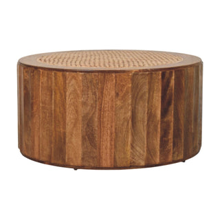Rivera Rattan Coffee Table Natural Rattan Woven Round Top - front view
