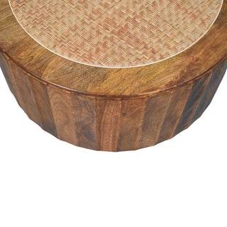 Rivera Rattan Coffee Table Natural Rattan - side angle view