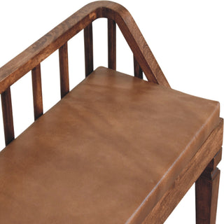Rivian Dining Bench Leather - leg detail close-up