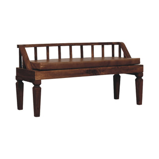 Rivian Dining Bench Leather - slatted backrest detail close-up