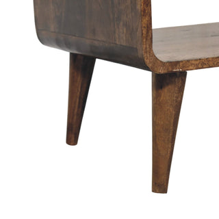 Rounded Edge Coffee Table Classic Grey - side profile angle view
