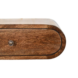 Rounded Wall-Mounted Bedside Classic Grey - drawer open interior detail
