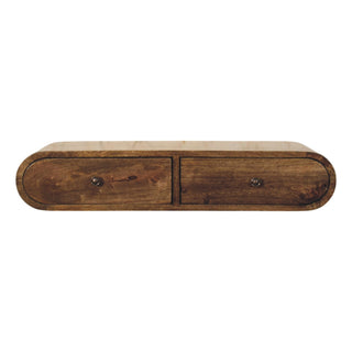 Rounded Wall-Mounted Console with 2 Drawers - front view
