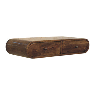 Rounded Wall-Mounted Console with 2 Drawers - floating wall installation