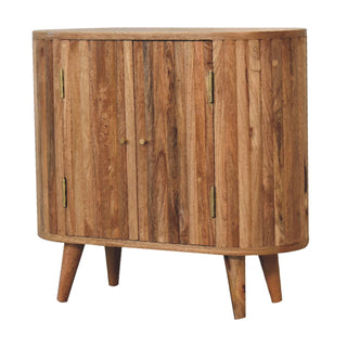 Rova Sideboard Cabinet Oval Ribbed-Stripe - side angle view