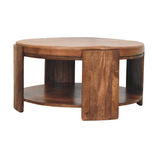 Savoy Leather Coffee Table - leather top texture close-up