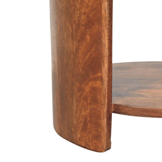 Savoy Leather Stool - lifestyle living room setting