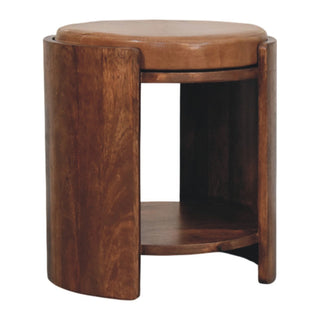 Savoy Leather Stool - seat cushion detail close-up