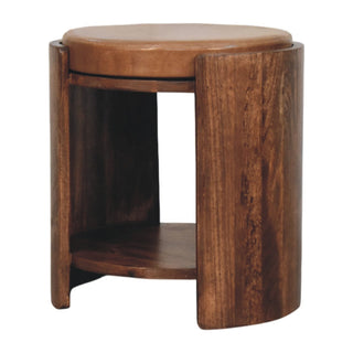 Savoy Leather Stool - side angle view