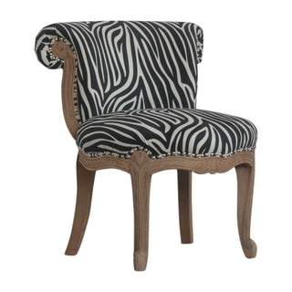Solène Accent Chair Zebra Print - side angle view