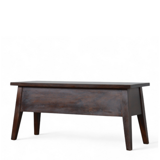 Side angle view of Solid Wood Lid-Up Storage Box, showing the furniture silhouette and finish