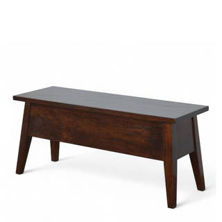 Side view of Solid Wood Lid-Up Storage Box, showing the furniture silhouette and finish