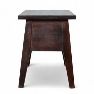 Rear angle view of Solid Wood Lid-Up Storage Box, showing the furniture silhouette and finish