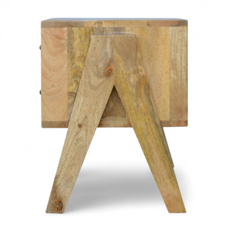 Solid Wood Trestle Media Unit - wood grain close-up